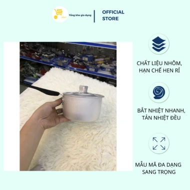 Quánh Nhôm Xoong Nồi Nấu Bột Mta-Mart - Dày Dặn, Tiện Lợi, Giá 122k