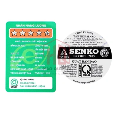 Quạt Bàn Đảo Senko BD1.410 - Gió Mạnh Êm, Tiết Kiệm Điện, Giá 565.136 VND 6