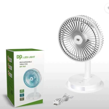 Quạt Bàn Mini Cảm Ứng DP 7.627 USB, LED Đa Năng, 3 Mức Gió, Mát Lạnh Gia Đình Có Bé