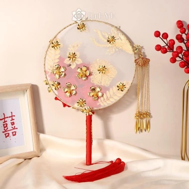 Quạt Cầm Tay Cô Dâu Handmade Vintage, Trang Trí Đám Cưới, Giá 163.900₫ 6
