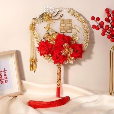 Quạt Cầm Tay Cô Dâu Handmade Vintage, Trang Trí Đám Cưới, Giá 163.900₫ 8