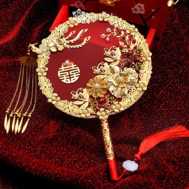 Quạt Cầm Tay Cô Dâu Handmade Vintage, Trang Trí Đám Cưới, Giá 163.900₫ 10