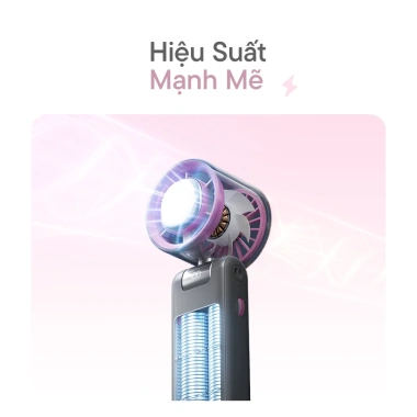 Quạt cầm tay Innoyo Fans Ice 100 cấp độ gió, gập 180 độ, tích hợp sò lạnh, bảo hành 6 tháng, tặng dây đeo 3