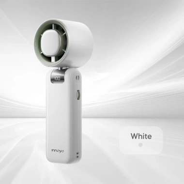 Quạt cầm tay Innoyo Fans Ice 100 cấp độ gió, gập 180 độ, tích hợp sò lạnh, bảo hành 6 tháng, tặng dây đeo 9