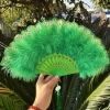 Quạt cầm tay lông vũ NAMSHEVA 2 mặt trắng đen, cổ điển Trung Quốc, nhựa xương ren gập lại - 72.270₫ 9