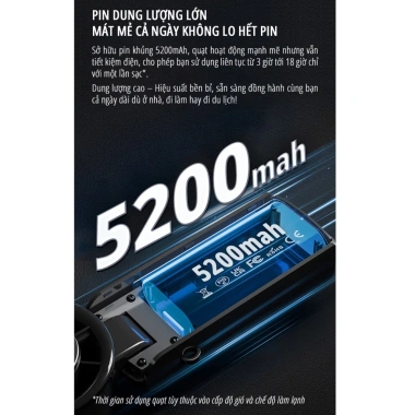 Quạt cầm tay miLife F9P 13 độ - Siêu mạnh, đầu làm lạnh, Giá ưu đãi 445.000đ 6