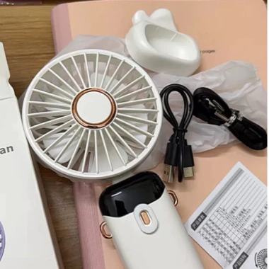 Quạt cầm tay mini PTLUXURY 10.000mAh - 5 tốc độ, đèn LED, dây đeo cổ - chỉ 48.000₫