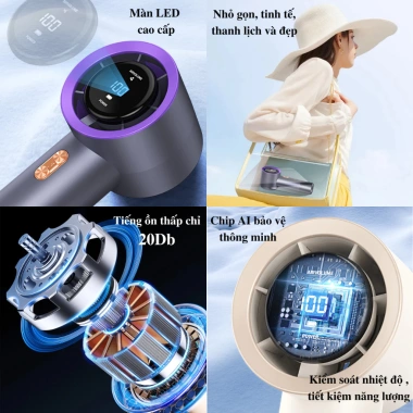 Quạt Cầm Tay Sạc Lại Pin Dài - Mát Lạnh Khi Du Lịch Ngoài Trời, Giá Chỉ 175k