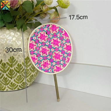 Quạt Cung Điện Tre Bện Đa Màu - Trang Trí Nhà Cửa Mùa Hè, Giá 130.798₫
