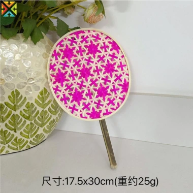 Quạt Cung Điện Tre Bện Đa Màu - Trang Trí Nhà Cửa Mùa Hè, Giá 130.798₫