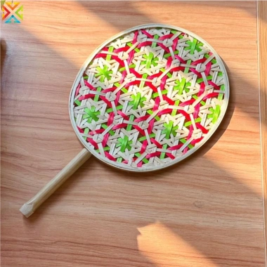 Quạt Cung Điện Tre Bện Đa Màu - Trang Trí Nhà Cửa Mùa Hè, Giá 130.798₫