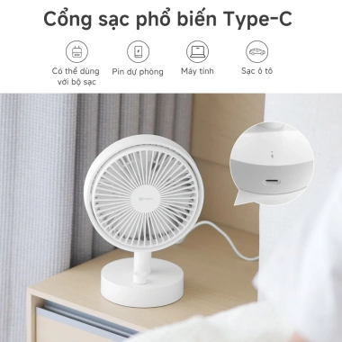 Quạt để bàn mini Simplus Pink 4.000mAh DFSH014 – Xách tay, chạy 16h liên tục, bảo hành 1 năm, giảm giá 421.900₫