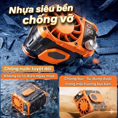 Quạt Đeo Hông 3in1 Pin 12.000mAh LCD + Đèn Pin + Sạc Dự Phòng - Giá 269k 7