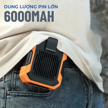 Quạt Đeo Thắt Lưng 6.000mAh Tích Điện & Sạc Dự Phòng, Quạt Đeo Hông Pin Sạc Công Suất Lớn - 179k 5