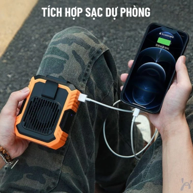 Quạt Đeo Thắt Lưng 6.000mAh Tích Điện & Sạc Dự Phòng, Quạt Đeo Hông Pin Sạc Công Suất Lớn - 179k 7