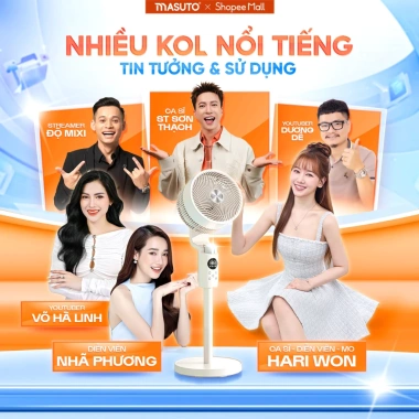 Quạt Điện Cây Masuto AI Thông Minh - Điều Khiển Giọng Nói, Phát Ion, Âm Tuần Hoàn, Tặng 10 Lì Xì, 1,455,000₫ 3