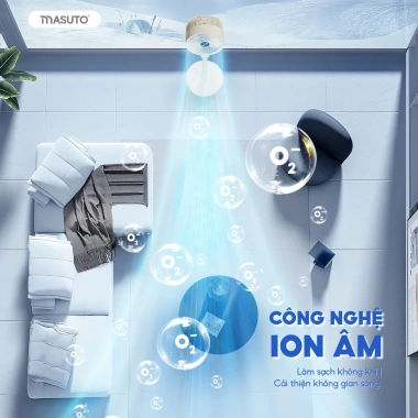 Quạt Điện Cây Masuto AI Thông Minh - Điều Khiển Giọng Nói, Phát Ion, Âm Tuần Hoàn, Tặng 10 Lì Xì, 1,455,000₫ 5