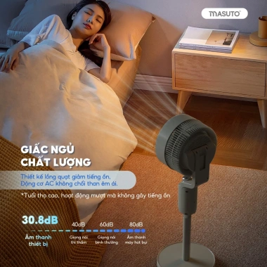 Quạt Điện Cây Masuto AI Thông Minh - Điều Khiển Giọng Nói, Phát Ion, Âm Tuần Hoàn, Tặng 10 Lì Xì, 1,455,000₫ 7