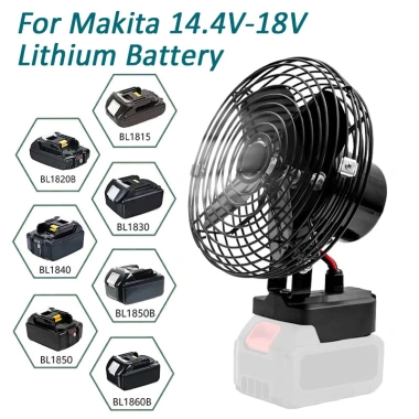 Quạt Điện Không Dây Makita 21V Pin Li‑Ion Công Suất Cao, Di Động Cho Cắm Trại & Văn Phòng