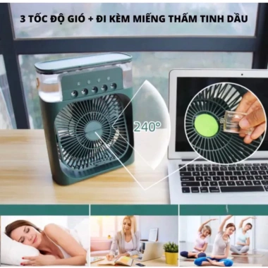 Quạt điều hòa hơi nước mini 600ml - 3 chế độ phun sương để bàn, 155.000 VND