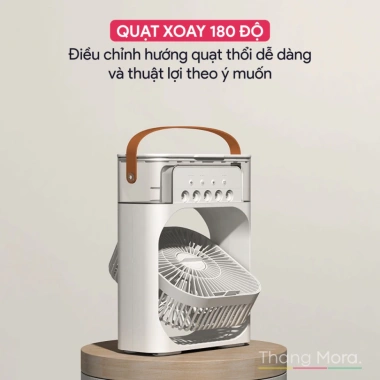 Quạt điều hoà mini để bàn 3 chế độ gió, bình 600ml, đèn LED - Giá 150.000đ