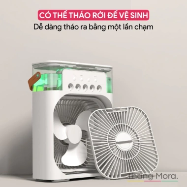 Quạt điều hoà mini để bàn 3 chế độ gió, bình 600ml, đèn LED - Giá 150.000đ