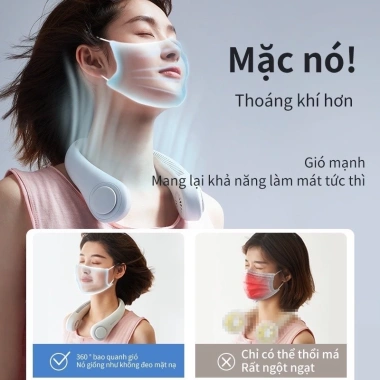 Quạt điều hòa mini đeo cổ không cánh USB, làm mát nhanh, lọc không khí, chỉ 51.900₫ 7