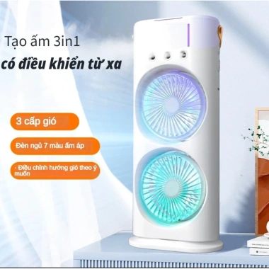Quạt Điều Hòa Phun Sương Tích Điện 6-8h, Đèn LED, 2 Cánh Gió - Giá 131.800 VND 2 Quạt Điều Hòa Phun Sương Tích Điện 6-8h, Đèn LED, 2 Cánh Gió - Giá 131.800 VND 2