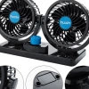 Quạt Đôi Mini ô tô 12V-24V, máy làm mát xe, 3 chế độ gió xoay 360, chỉ 85.900₫ 3