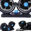 Quạt Đôi Mini ô tô 12V-24V, máy làm mát xe, 3 chế độ gió xoay 360, chỉ 85.900₫ 9