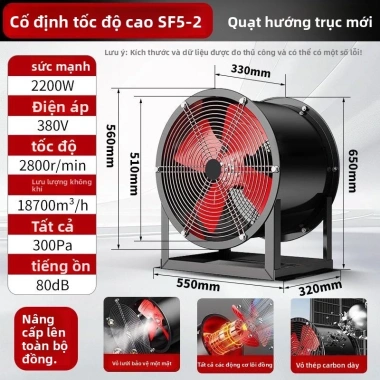 Quạt dòng chảy trục 220V, quạt ống cột công suất cao, hút công nghiệp, thông gió mạnh - Giá 1.563.800 VND Quạt dòng chảy trục 220V, quạt ống cột công suất cao, hút công nghiệp, thông gió mạnh - Giá 1.563.800 VND