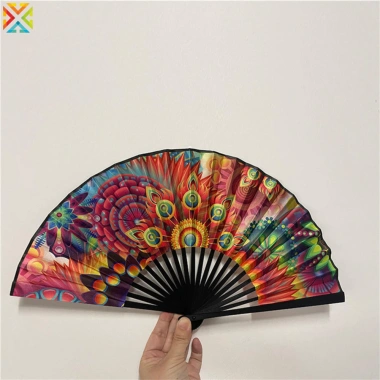 Quạt Gấp 23cm Cầm Tay In Hình Cầu Vồng Nhẫn Xương Tre Lạnh Lễ Hội Hiệu Suất Khiêu Vũ Giá 82.757 VND