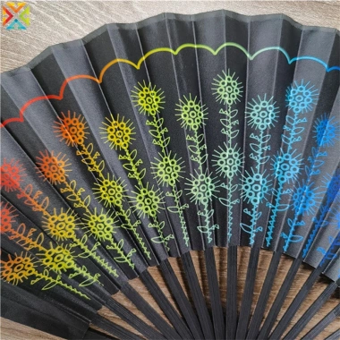 Quạt Gấp 23cm Cầm Tay In Hình Cầu Vồng Nhẫn Xương Tre Lạnh Lễ Hội Hiệu Suất Khiêu Vũ Giá 82.757 VND
