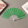 Quạt Gấp Đa Năng Di Động Màu Trơn Lấp Lánh Nhựa Hoàn Hảo Cho Đám Cưới Tiệc Du Lịch Cosplay Quà Tặng 6