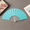Quạt Gấp Đa Năng Di Động Màu Trơn Lấp Lánh Nhựa Hoàn Hảo Cho Đám Cưới Tiệc Du Lịch Cosplay Quà Tặng 7