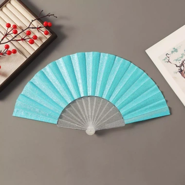 Quạt Gấp Đa Năng Di Động Màu Trơn Lấp Lánh Nhựa Hoàn Hảo Cho Đám Cưới Tiệc Du Lịch Cosplay Quà Tặng 7