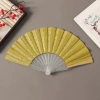 Quạt Gấp Đa Năng Di Động Màu Trơn Lấp Lánh Nhựa Hoàn Hảo Cho Đám Cưới Tiệc Du Lịch Cosplay Quà Tặng 9