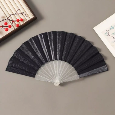 Quạt Gấp Đa Năng Di Động Màu Trơn Lấp Lánh Nhựa Hoàn Hảo Cho Đám Cưới Tiệc Du Lịch Cosplay Quà Tặng 10