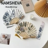 Quạt gấp hoa lụa NAMSHEVA - Gỗ tre Trung Quốc retro, trang trí tủ khách, chỉ 61.820₫