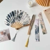 Quạt gấp hoa lụa NAMSHEVA - Gỗ tre Trung Quốc retro, trang trí tủ khách, chỉ 61.820₫ 8
