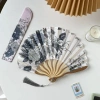 Quạt gấp hoa lụa NAMSHEVA - Gỗ tre Trung Quốc retro, trang trí tủ khách, chỉ 61.820₫ 9