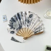 Quạt gấp hoa lụa NAMSHEVA - Gỗ tre Trung Quốc retro, trang trí tủ khách, chỉ 61.820₫ 10