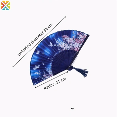 Quạt gấp lụa thân gỗ sang trọng, cổ điển khiêu vũ, chất lượng cao - 47.443₫ 9