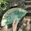 Quạt gấp vải lụa Trung Quốc cổ điển - Cầm tay, khiêu vũ, giảm giá 108.310 VND 2