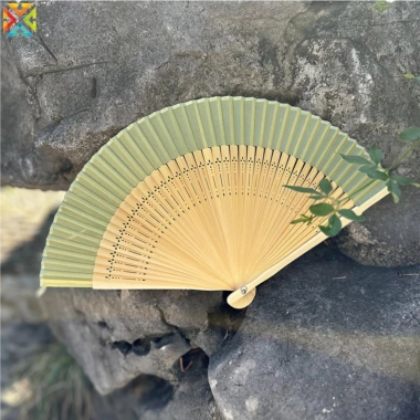 Quạt gấp vải lụa Trung Quốc cổ điển - Cầm tay, khiêu vũ, giảm giá 108.310 VND 8