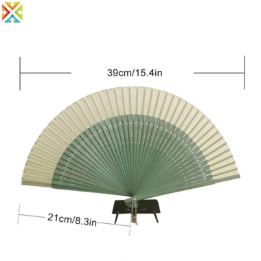 Quạt gấp vải lụa Trung Quốc cổ điển - Cầm tay, khiêu vũ, giảm giá 108.310 VND 9
