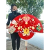 Quạt giấy đỏ trang trí Tết - Decor góc Tết sang trọng, kèm móc treo, giảm giá 120.000₫ giá gốc 148.800₫ 3