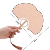 Quạt giấy gạo NLINNI – Quạt tròn bạch quả cầm tay hai mặt, thủ công tinh tế, tranh thư pháp 9