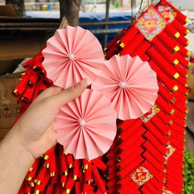 Quạt giấy nhung tròn - ĐI ĐƠN TỪ 5 MÓN giỏ quà Tết, hoa quả, bánh - Chỉ10.000đ 2