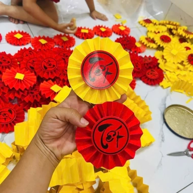 Quạt giấy nhung tròn - ĐI ĐƠN TỪ 5 MÓN giỏ quà Tết, hoa quả, bánh - Chỉ10.000đ 8